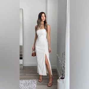 Bloggers fav Zara Stretch Tech Midi Linen Blend Dress